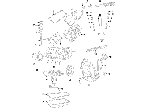 2009 Volkswagen Routan Oil Pan Gasket Diagram for 7B0-103-609
