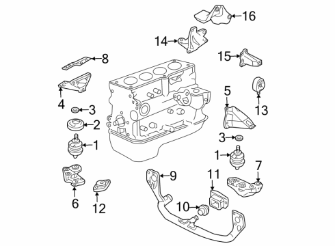 2005 Volkswagen Passat Engine & Trans Mounting Diagram 4