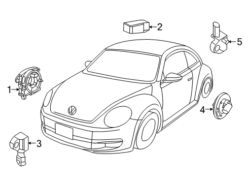 2018 Volkswagen Beetle Control Module Diagram for 5C0-959-655-AA-0BA