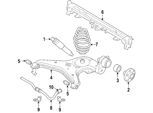2000 Volkswagen EuroVan Rear Suspension Components, Stabilizer Bar