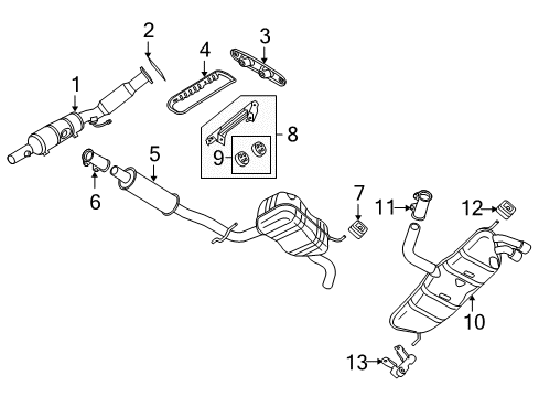2013 Volkswagen Golf Exhaust Components Diagram 1