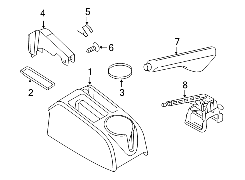 2011 Volkswagen GTI Front Console, Rear Console Diagram 3