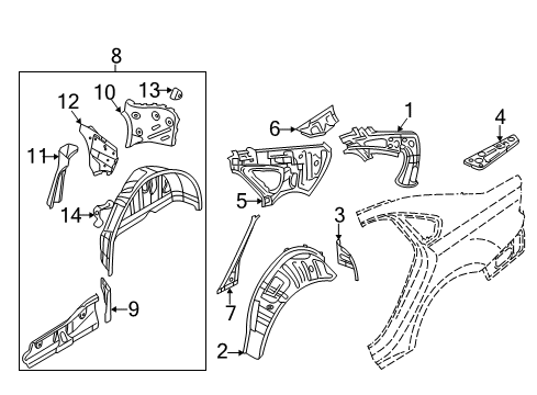 2019 Volkswagen Passat Inner Structure - Quarter Panel
