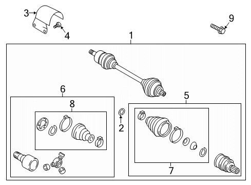 2021 Volkswagen Jetta Drive Axles - Front Diagram 2