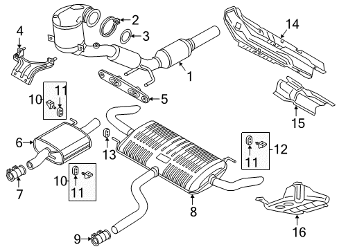 2021 Volkswagen Atlas Exhaust Components Diagram 1