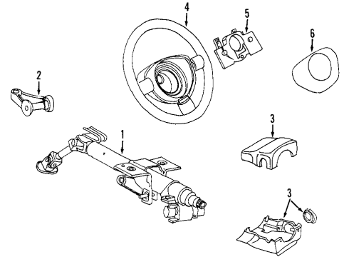 2008 Volkswagen Beetle Steering Column, Steering Wheel & Trim Diagram 3