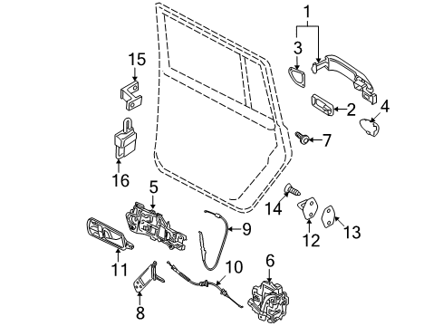 2008 Volkswagen Passat Rear Door - Lock & Hardware