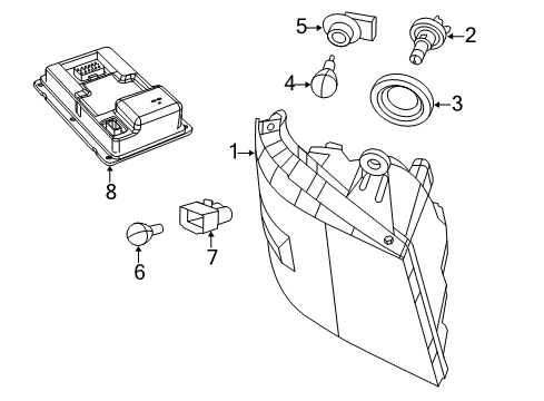 2011 Volkswagen Routan Marker Lamp Bulb Socket Diagram for 7B0-945-123