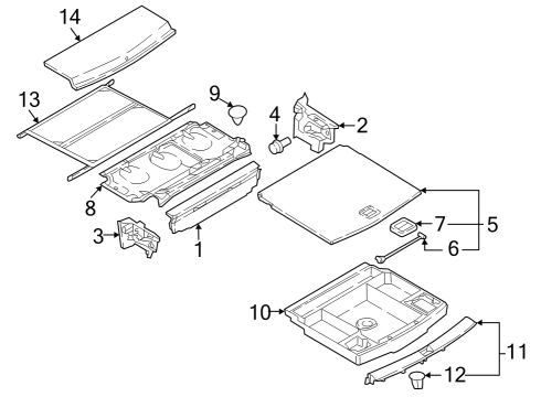 2022 Volkswagen Tiguan Interior Trim - Rear Body Diagram 1