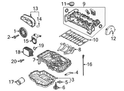 2015 Volkswagen Jetta Engine Parts & Mounts, Timing, Lubrication System Diagram 1