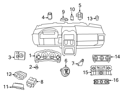 2014 Volkswagen Routan Hazard Switch Diagram for 7B0-927-137