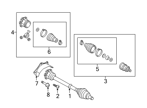 2009 Volkswagen Jetta Drive Axles - Front Diagram 2