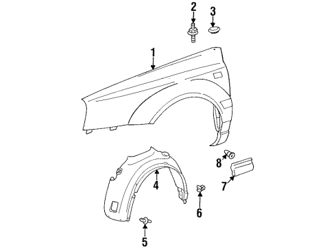 1998 Volkswagen Cabrio Fender & Components, Exterior Trim