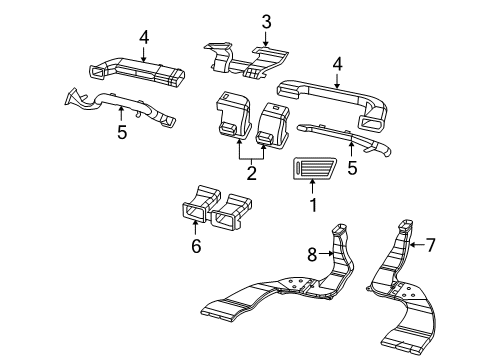 2009 Volkswagen Routan Ducts Diagram 1
