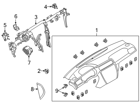 2017 Volkswagen Jetta Cluster & Switches, Instrument Panel Diagram 1