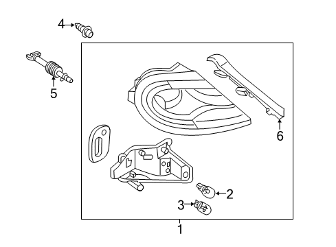 2016 Volkswagen Beetle Tail Lamp Assembly Diagram for 5C3-945-208-E