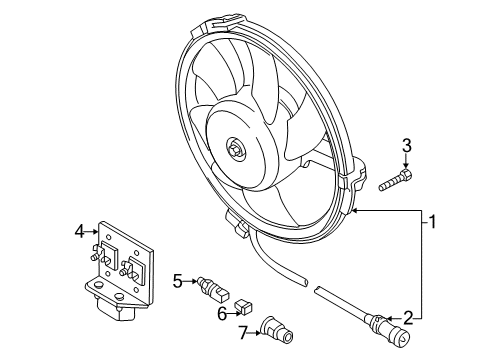 1999 Volkswagen Passat A/C Condenser Fan