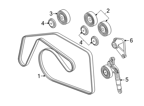 2010 Volkswagen Touareg Belts & Pulleys, Maintenance Diagram 1