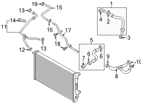 2014 Volkswagen Passat Lower Hose Diagram for 5C0-122-101-H
