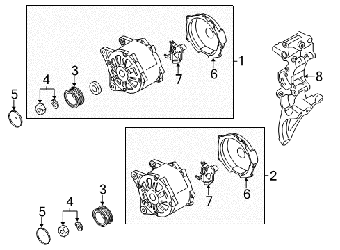 2014 Volkswagen Beetle Alternator Diagram for 07K-903-023-C