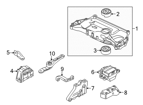 2013 Volkswagen Jetta Engine & Trans Mounting Diagram 3