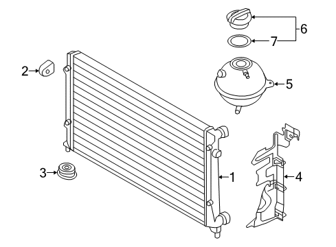 2016 Volkswagen Beetle Radiator & Components Diagram 1