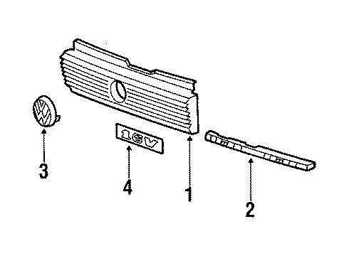 1988 Volkswagen Scirocco Emblem Diagram for 325-853-601-739