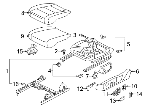 2022 Volkswagen Arteon Driver Seat Components