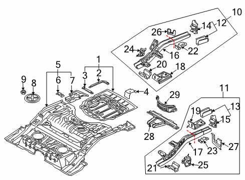 2009 Volkswagen Touareg Rear Body - Floor & Rails