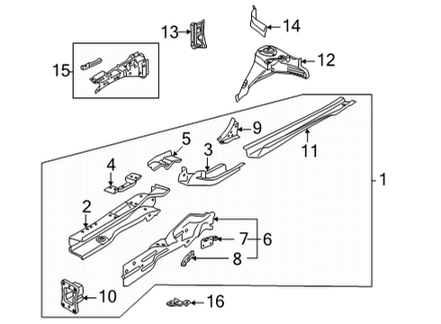 2023 Volkswagen Taos Structural Components & Rails Diagram 1