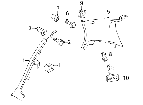 2007 Volkswagen Rabbit Interior Trim - Quarter Panels Diagram 2