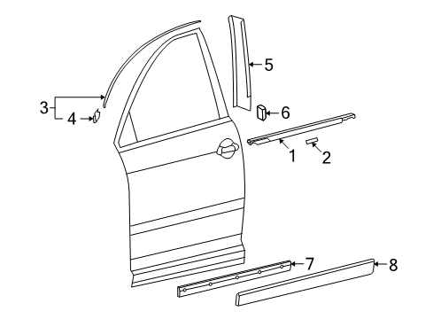2005 Volkswagen Phaeton Exterior Trim - Front Door
