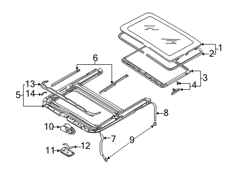 2004 Volkswagen Passat Sunroof  Diagram 3