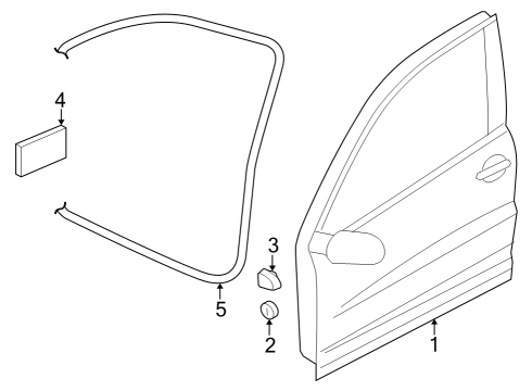 2023 Volkswagen Taos Door & Components Diagram 1