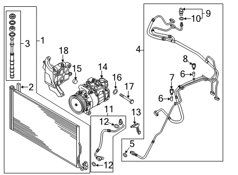 2015 Volkswagen Touareg A/C Condenser, Compressor & Lines