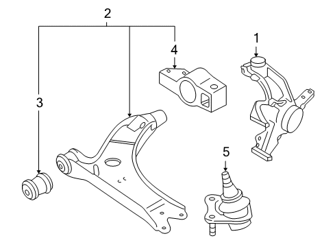 2006 Volkswagen Jetta Front Suspension, Control Arm, Stabilizer Bar Diagram 1