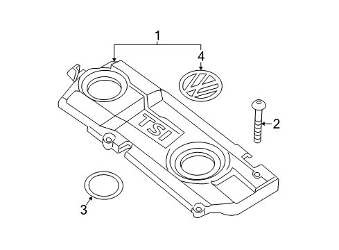 2016 Volkswagen Jetta Engine Appearance Cover Diagram 2