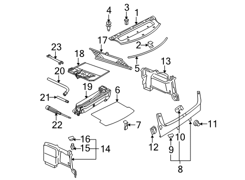 2002 Volkswagen Passat Interior Trim - Rear Body Diagram 2