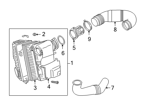 2006 Volkswagen Touareg Connector Pipe Diagram for 7L0-129-684-A