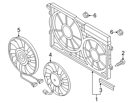 2014 Volkswagen Passat Cooling System, Radiator, Water Pump, Cooling Fan Diagram 1