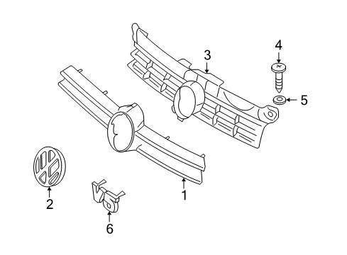 2002 Volkswagen Golf Grille & Components