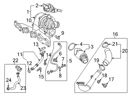2015 Volkswagen Jetta Turbocharger, Engine Diagram 4