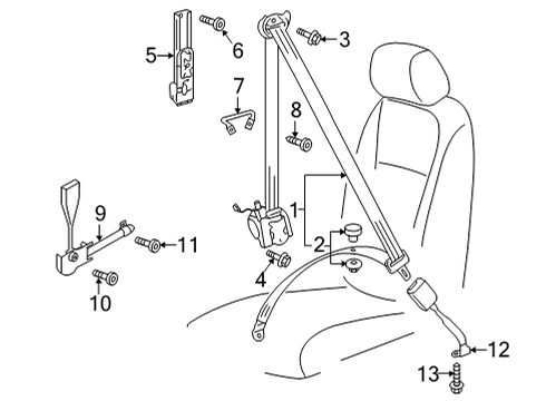 2021 Volkswagen Golf Front Seat Belts