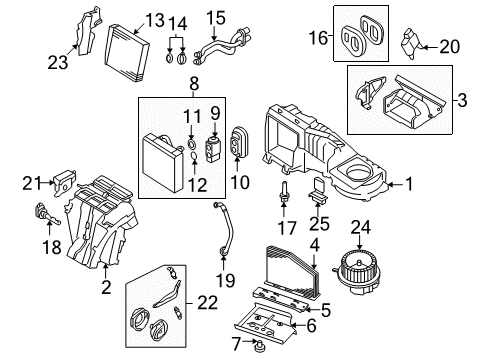 2009 Volkswagen Passat A/C Evaporator & Heater Components Diagram 2