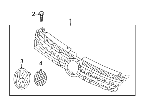 2013 Volkswagen Touareg Grille & Components Diagram 2