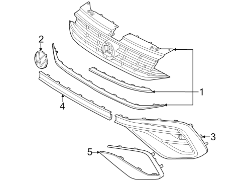 2023 Volkswagen Tiguan Grille & Components