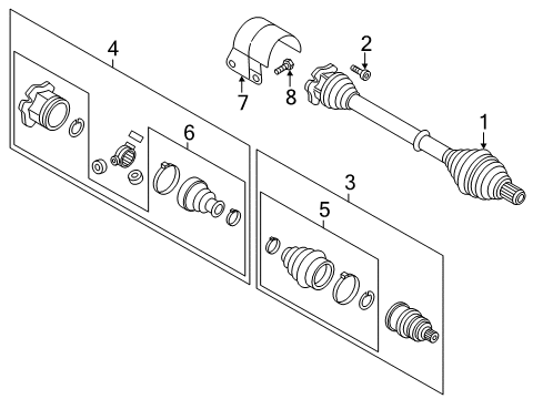 2013 Volkswagen Beetle Drive Axles - Front Diagram 1