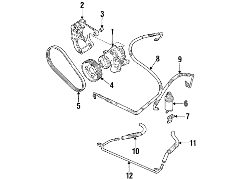 1997 Volkswagen Passat P/S Pump & Hoses, Steering Gear & Linkage Diagram 2