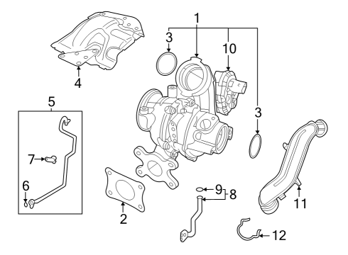 2022 Volkswagen Jetta Turbocharger & Components Diagram 1