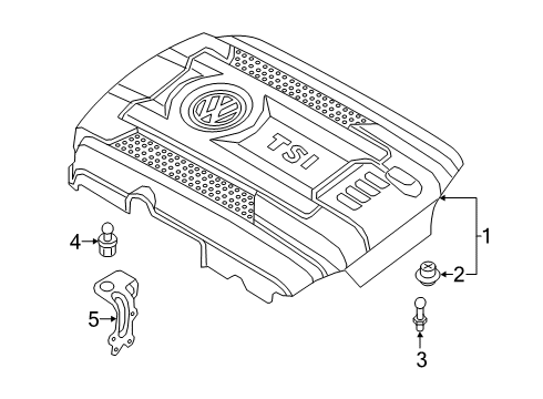 2020 Volkswagen Tiguan Engine Appearance Cover